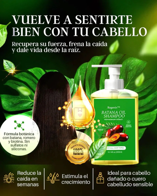 Batana Oil Shampoo – Reduce la caída y fortalece tu cabello desde la raíz