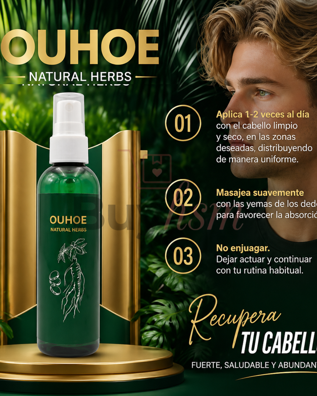 OUHOE Natural Herbs _ Spray Capilar Anticaída